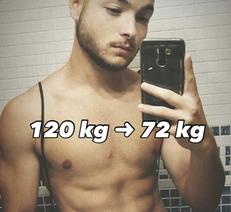 Fran Moro después de bajar de 120 kg a 72 kg